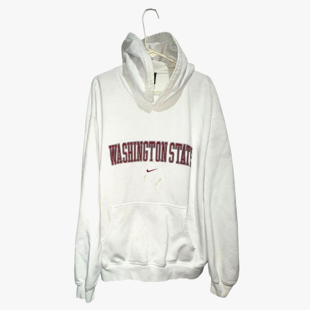 VTG WSU Cougars Team Nike Y2K Center Swoosh Embroidered Hoodie XXL Distressed